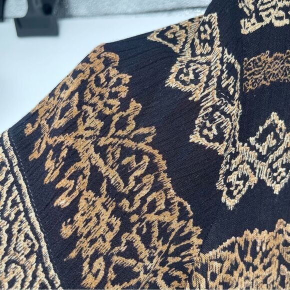 Norton McNaughton Petite Women’s Black Brown Mixed Print Short Sleeve Top Large - Picture 8 of 11